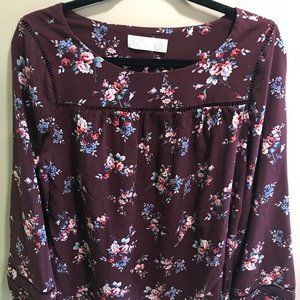 Time & Tru Floral Peasant Blouse